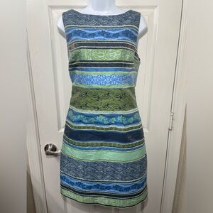 Chetta B Blue Sleeveless Sheath Dress-Size 10